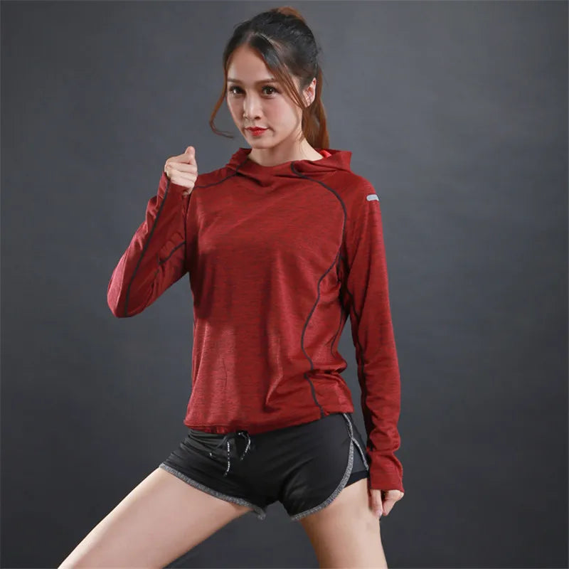 Women Breathable Yoga Shirt Seamless Gym Yoga Crop Top Running Sport Hoodies Fitness Training Shirts Workout Top Casual Gymwear