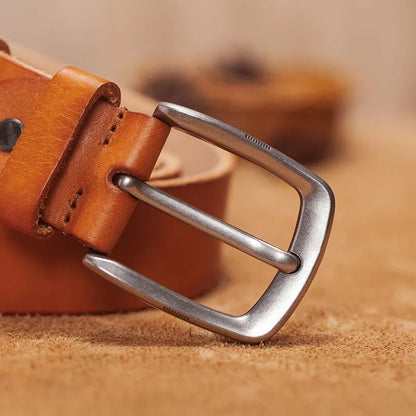 Men's belt leather belt men male genuine leather strap brown cow leather belt for men pin buckle vintage jeans cintos masculinos