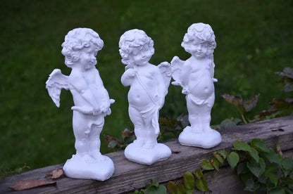 Enchanted Garden Angel Candlestick - Resin Cupid Flower Fairy Ornament
