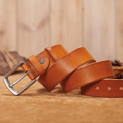 Men's belt leather belt men male genuine leather strap brown cow leather belt for men pin buckle vintage jeans cintos masculinos