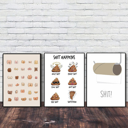 Funny Bathroom Rules Toilet Rules Wall Art Picture Canvas Painting Signed Poster Prints Modern Toilet Humour Bathroom Decor Gift