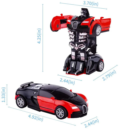 Transformation Mini 2 In 1 Car Robot Toy Anime Action Collision Transforming Model Deformation Vehicles Toy Gift for Children