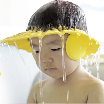 Bath shampoo cap ear protector child shower cap baby bath thickened protective cap safety soft top baby cap adjustable