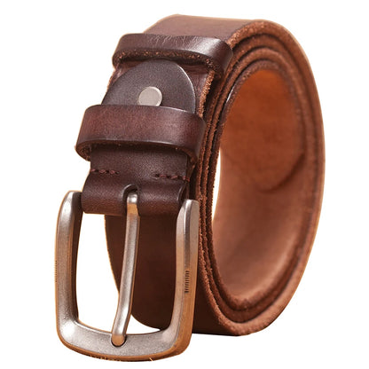 Men's belt leather belt men male genuine leather strap brown cow leather belt for men pin buckle vintage jeans cintos masculinos