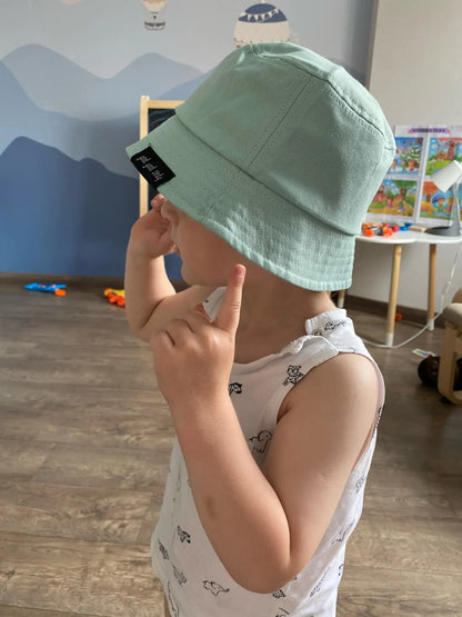 Fashion New Kids Baby Bucket Hats Solid Color 2-3-4-5 Years Boys Girls Sun Sunshade Cap Outdoor Panama Beach Children Basin Hat