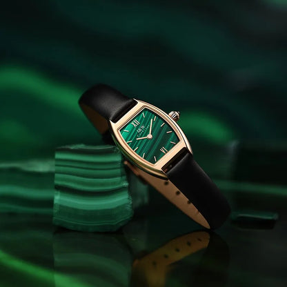 Switzerland made Women's Wristwatch Top Brand I&W Tonneau Watch Women Sapphire Genuine Leather Strap Ultrathin Reloj mujer 2021
