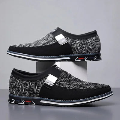 2023 New Men Casual Shoes High Quality Elastic Band Fashion Design Solid Tenacity Comfortable Men's Black Shoes Big Sizes 38-50