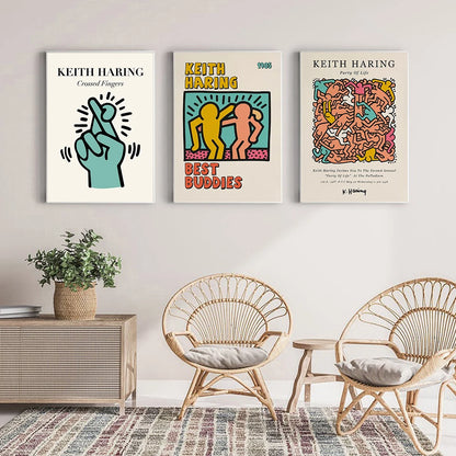 Humanism Figures Holding Heart Pisa Vintage Exhibition Pop Art Canvas Painting Posters and Print Wall Pictures Room Decor
