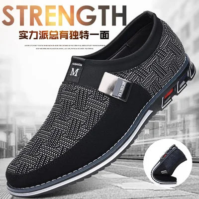 2023 New Men Casual Shoes High Quality Elastic Band Fashion Design Solid Tenacity Comfortable Men's Black Shoes Big Sizes 38-50