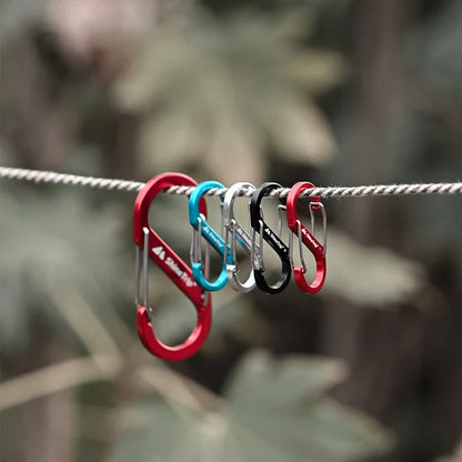4 Colors Carabiner Clips Aluminum Alloy S Shape Outdoor Climbing Camping EDC Spring Keychain Hook Double Lock Buckle Large