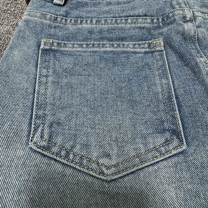 Denim Skirt Women Belt Fashion New 2024 Summer A-line Pocket High Waist Casual Streetwear Female Bottom Mini Skirts