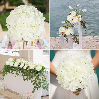 Silk Hydrangea Flowers 54 Petals Artificial Hydrangeas with Stem for Flower Arrangement Table Decor Wedding Home Decoration