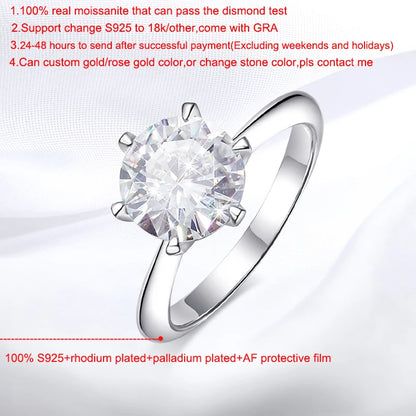 Exclusive Smyoue GRA Certified 1-5CT Moissanite Ring VVS1 Lab Diamond Solitaire Ring for Women Engagement Promise Wedding Band Jewelry