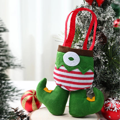 Christmas Gift Bag Hand-held Non-woven Elf Kid Gift Sugar Bags Santa Claus Snowman Pattern Xmas Ornament New Year Gift 2025