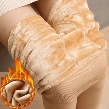 Thicken Warm Pantyhose Women Elastic Slim Fleece Tights Pantyhose Winter Theremal High Waist Solid Color Leggings Stocking Pants