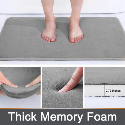 Homaxy Super Absorbent Memory Foam Carpet Non-Slip Bathroom Toilet Bath Mat Soft Living Room Bedroom Shower Decorative Floor Rug