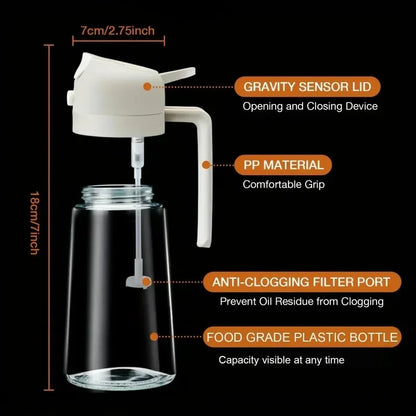 Multifunctional 2-in-1 Kitchen Oil Sprayer and Dispenser - 500ml Plastic Bottle for Cooking and BBQ
