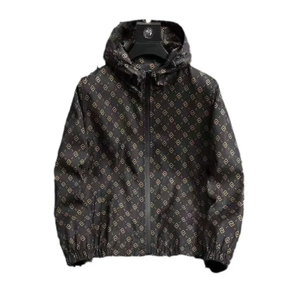 2024 Men's Anti-uv Sun Protection Clothes Plaid Ultra-thin Ice Silk Outdoor Hooded Thin Jacket Sunscreen Serum Coat