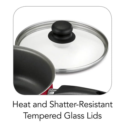 9-Piece Non-stick Cookware Set, Red 2023 NOW.