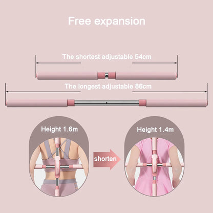 Yoga Stick Hunchback Corrector 80cm Stainless Steel Body FigureTraining Stick Cross Open Back Standing Gym Home Sports Equipment