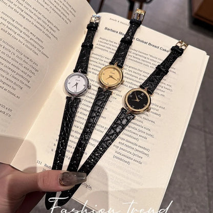 Woman Watch Light Luxury Quartz Watches for Women Gifts Waterproof Round Dial Roman Scale Leather Band woman’s Wristwatch Clock