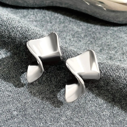 925 Silver Needle Exaggerated Irregular Earrings For Women Metal Earing Jewelry 2024 Trending New Geometric Stud Earrings Z40