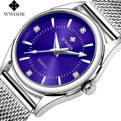 WWOOR Luxury Ladies Watch Elegant Simple Waterproof Women’s Quartz Wristwatch Stainless Steel Women Bracelet Watches Reloj mujer