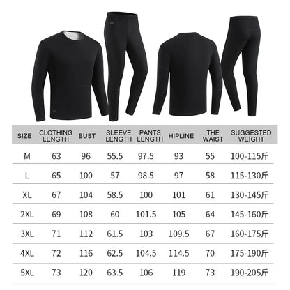 30 Heating Zones Thermal Underwear Set USB Winter Outdoor Sports Underwear Electric Heating Clothing for Women Men