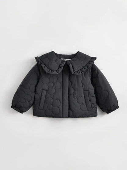 MARC & JANIE Girls Peter Pan Collar Quilted Jacket Long Sleeve Ultralight Coat Kids Lace Tunic Tops 241198