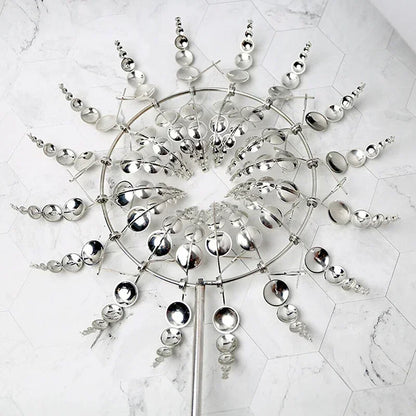 Metal Rotating Windmill 3D Spinner - Outdoor Kinetic Sculpture