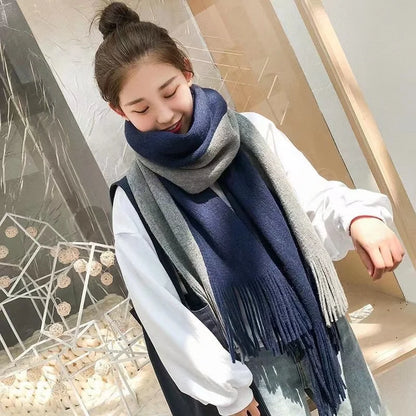 Men Scarf Cashmere-like Winter Autumn Warm Soft Tassel Long Wraps Male Women Classic Business Couple PashminaThick Muffler Teen