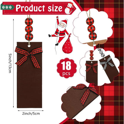 18 Set Lighted Christmas Stockings, 18 Inch Christmas Knit Stockings with Name Tags and Christmas Stocking Holder