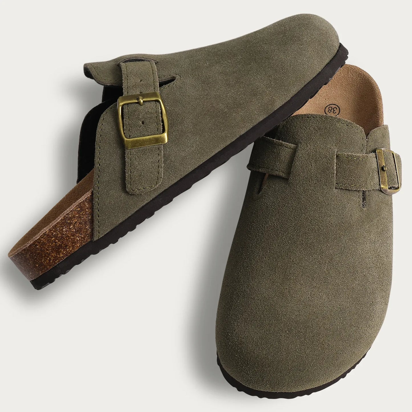 Unique Exclusive Comwarm Fashion Women's Suede Mules Slippers Men Clog