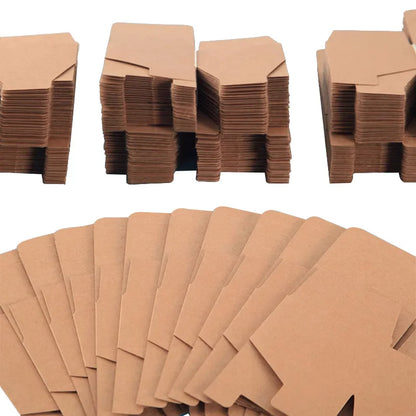 20/50pcs Multi Size Square Kraft Gift Box Black White Brown Fold Packaging Paper Box Proposal Box For Bridal Birthday Party