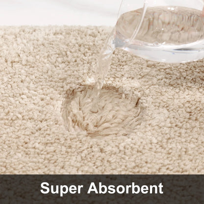 Olanly Shaggy Bathroom Bath Mat Absorbent Shower Pad Non-Slip Thick Bedroom Floor Rug Soft Fluffy Living Room Plush Carpet Decor