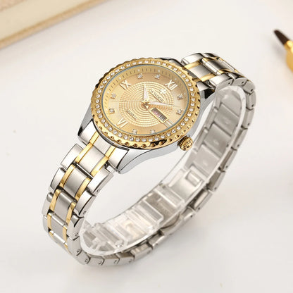 New WWOOR Top Brand Luxury Ladies Watch Original Diamond Women’s Watch Waterproof Stainless Steel Luxury Wrist Watch Date Reloj