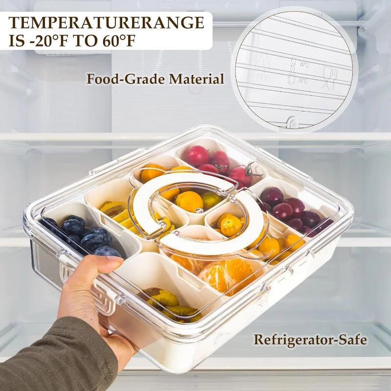 8 Grids Divided Serving Tray Storage Box