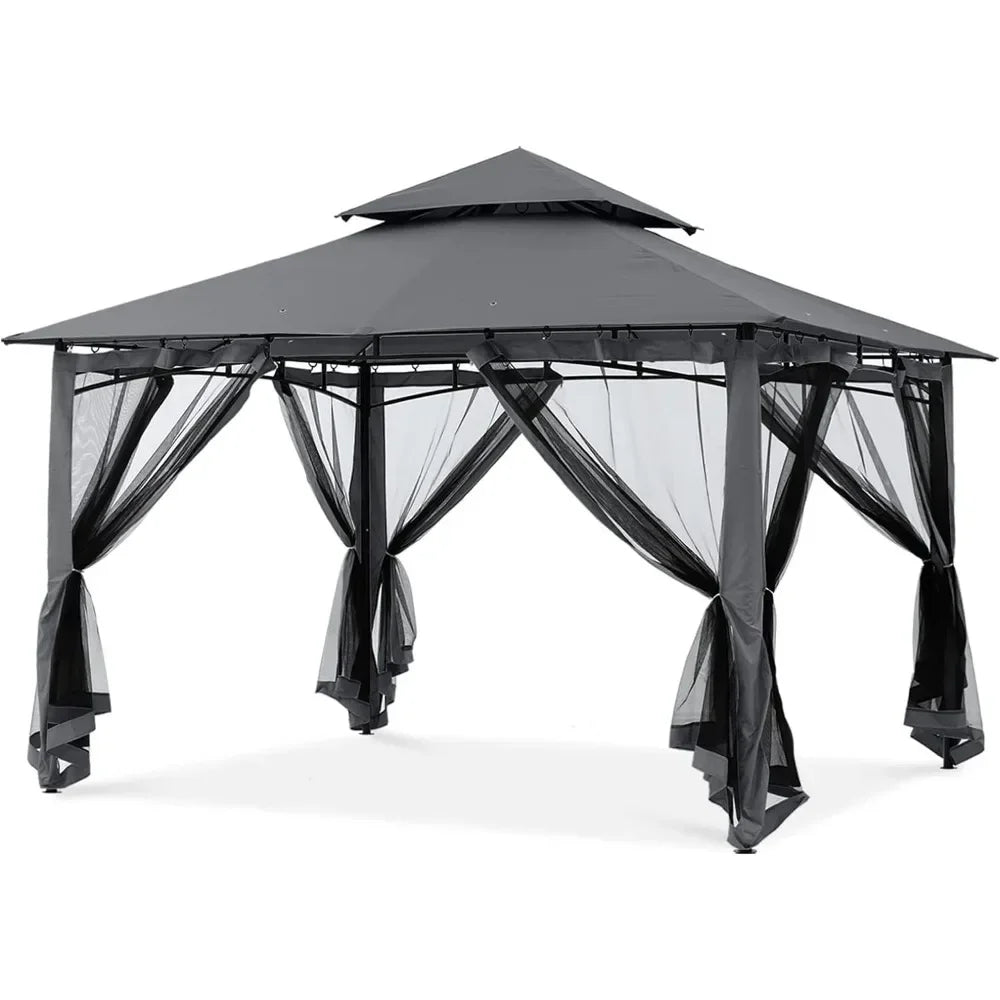 8x8 Gazebo, Garden Gazebos for Patios with Stable Steel Frame and Nett ...