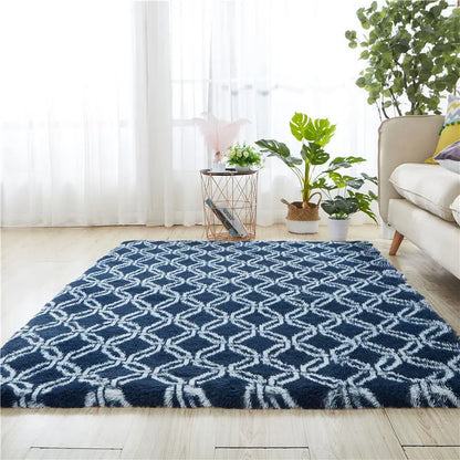 Mat Plush Carpet Floor Non Slip Rug Round Bedroom Decoration Mat Tie Dye Print Anti-Skid Rug Multi-color Soft Fluffy Floor Mat
