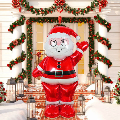 Santa Foil Balloons - Extra Large 61 Inch Santa Claus Balloons for Christmas Balloon Decorations, Christmas Party Decorations