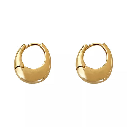 925 Sterling Silver Vintage Gold Round Earrings For Women Trendy Earring Jewelry Prevent Allergy Party Accessories Gift