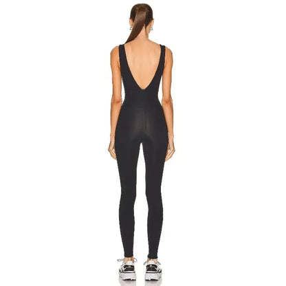 Yoga Jumpsuits Women V-Back One Piece High Stretchy Bodysuits Sportswear Fitness Rompers Padded Nylon Soft Gym Workout Ovearalls