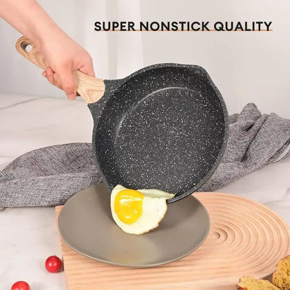 Cast Iron Cookware Bbq Pots and Pans Set Nonstick 23pcs Home Appliance Induction Cooking Set W/Gray Granite Stone Frying Pans