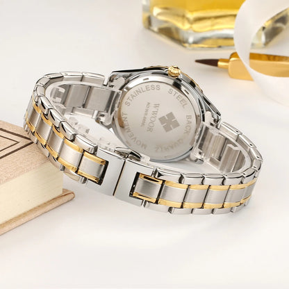 New WWOOR Top Brand Luxury Ladies Watch Original Diamond Women’s Watch Waterproof Stainless Steel Luxury Wrist Watch Date Reloj