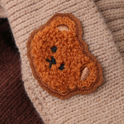 Cartoon Bear Ear Knitted Beanie Cap for Toddlers - Warm & Cute Winter Hat for Boys & Girls