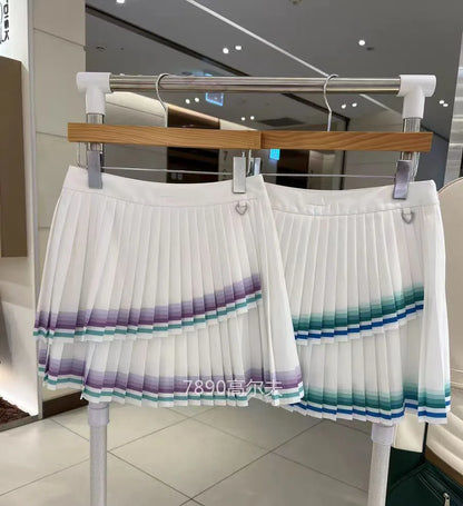 With Logo 2024 Golf Clothing Women's Summer Hundred Pleated Short Skirt Colored Casual Sports Skirts For Women