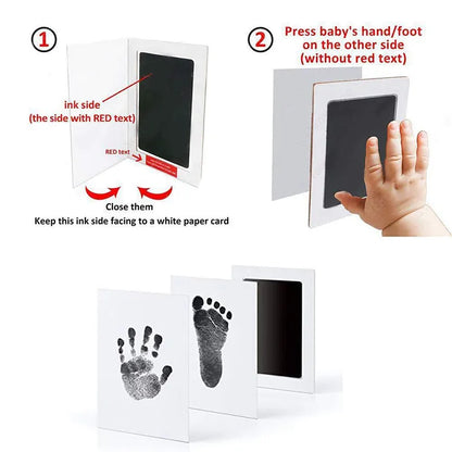 Newborn Baby Hand & Footprint Kit with Ink Pad & Photo Frame - Safe, Non-Toxic Souvenir for Precious Memories