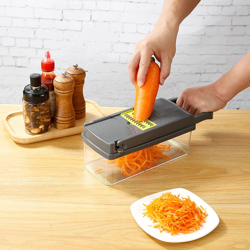 Premium 14/16-in-1 Multifunctional Vegetable Chopper and Dicer - Kitchen Essential for Quick and Efficient Meal Prep