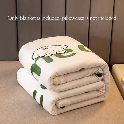 YanYangTian Plaid Warm Cartoon Thickened Nap Air Conditioning Blanket Double woolen blanket Bedspread on the bed Sofa Cover