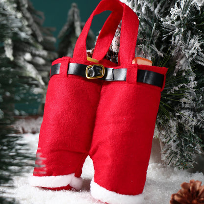 Christmas Gift Bag Hand-held Non-woven Elf Kid Gift Sugar Bags Santa Claus Snowman Pattern Xmas Ornament New Year Gift 2025